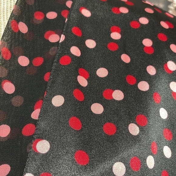 Delicates Robe & Chemise Set Women's L Large Black Red Pink Polka Dot Nightgown - Picture 12 of 17